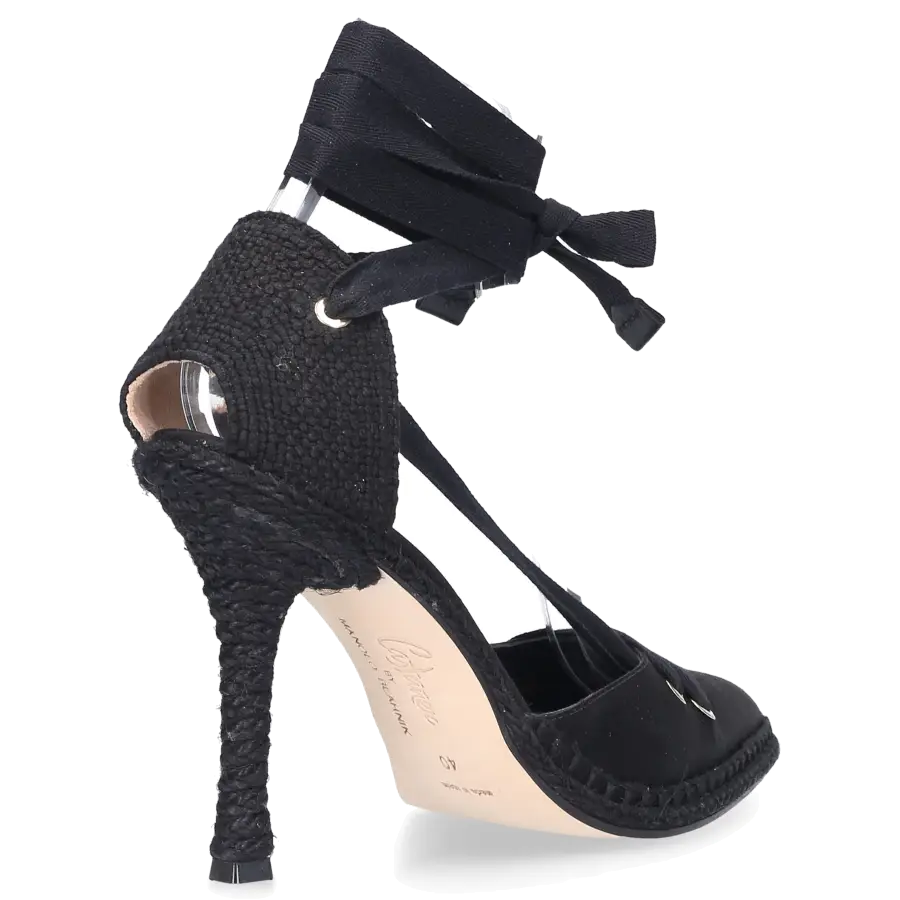 CASTAÑER BY MANOLO BLAHNIK - Espadrilles MANOLO HIGH Satin - schwarz