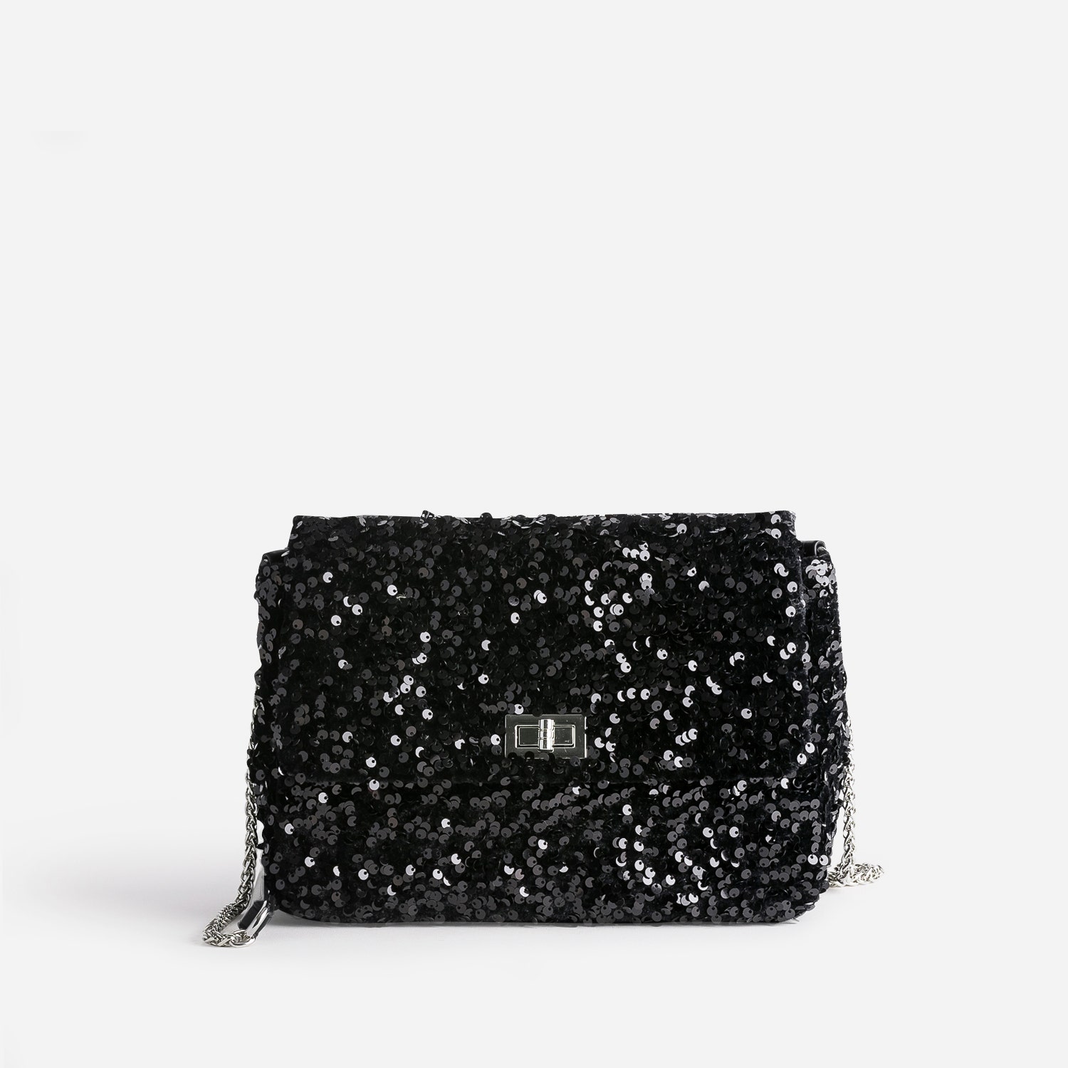 Sac à main TEXTO noir en sequins
