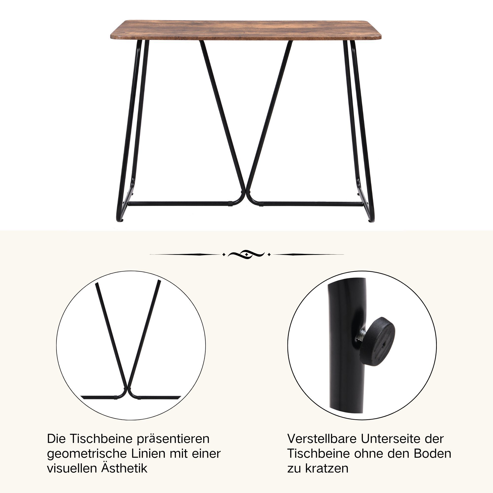 HAUSS SPLOE Essgruppe Essgruppe mit Esstisch und Stühle Küchen Esstisch Set, (Sitzgruppe Küchentisch mit 4 Stühlen, 5-tlg), für Esszimmer Outdoor Garten