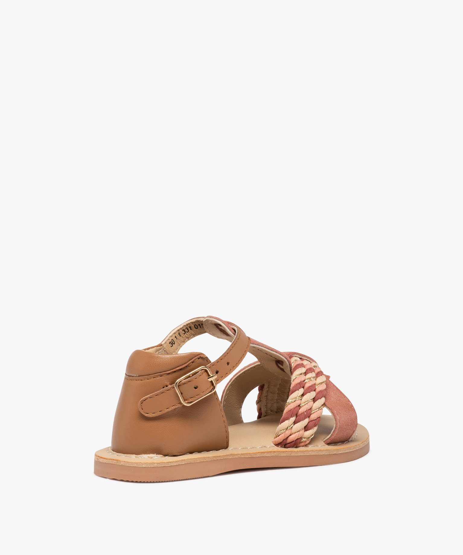 Sandales bébé fille en cuir à brides tressées – NA! rose | GEMO
