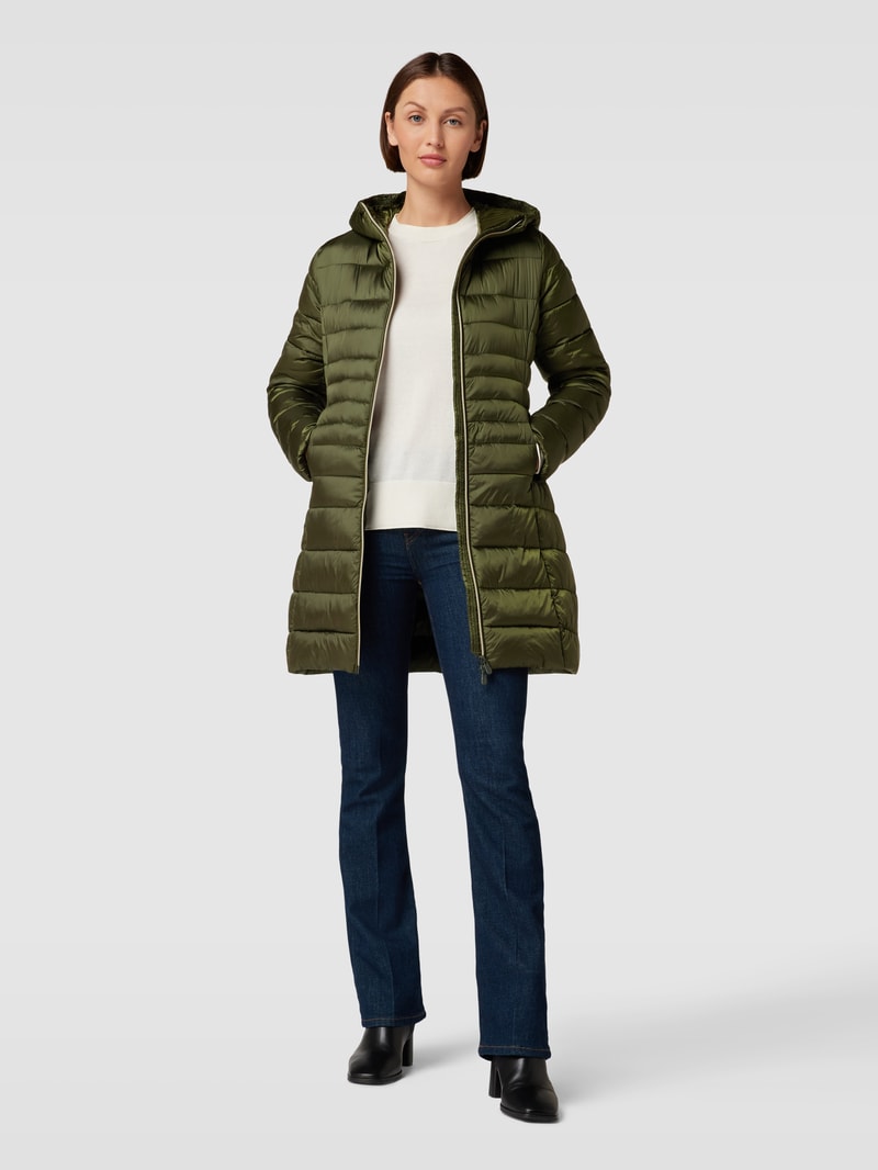 Steppjacke mit Kapuze Modell 'CAMILLE' in dunkelgrün