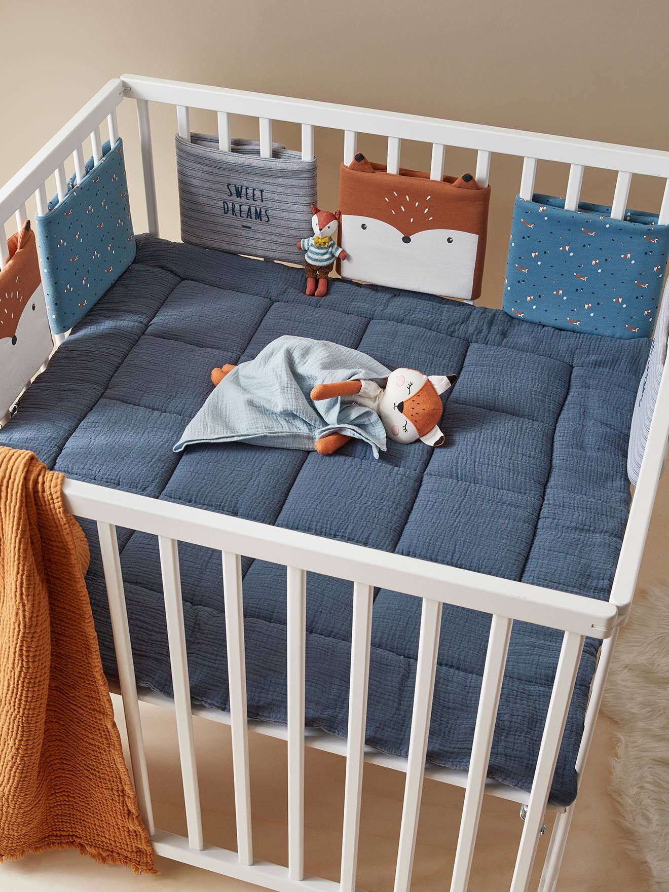 Vertbaudet Polster für Babybett-Gitterstäbe BABY FOX Oeko-Tex - mehrfarbig