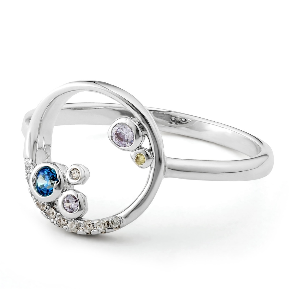Pippa&Jean Bague tendance Laiton Oxyde de zirconium (CZ) en Argent Bague