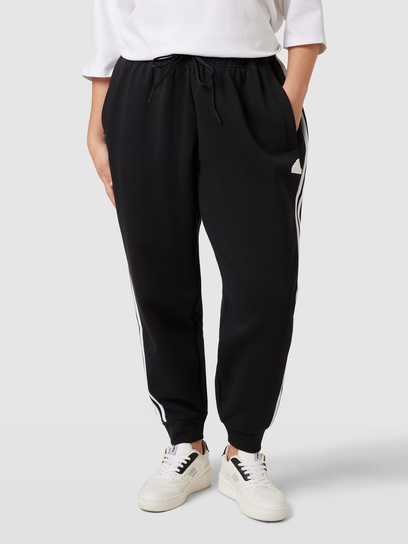 PLUS SIZE Sweatpants mit Kontraststreifen in schwarz
