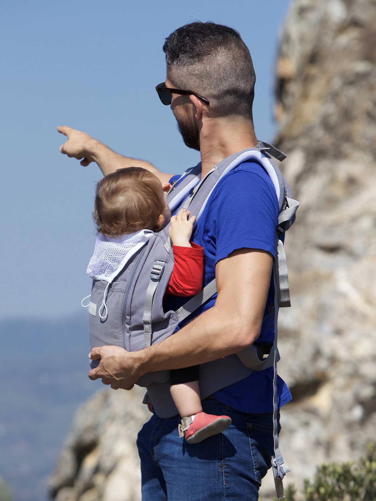 Physiologische Babytrage PhysioCarrier LOVE RADIUS by JPMBB - schwarz/anthrazit