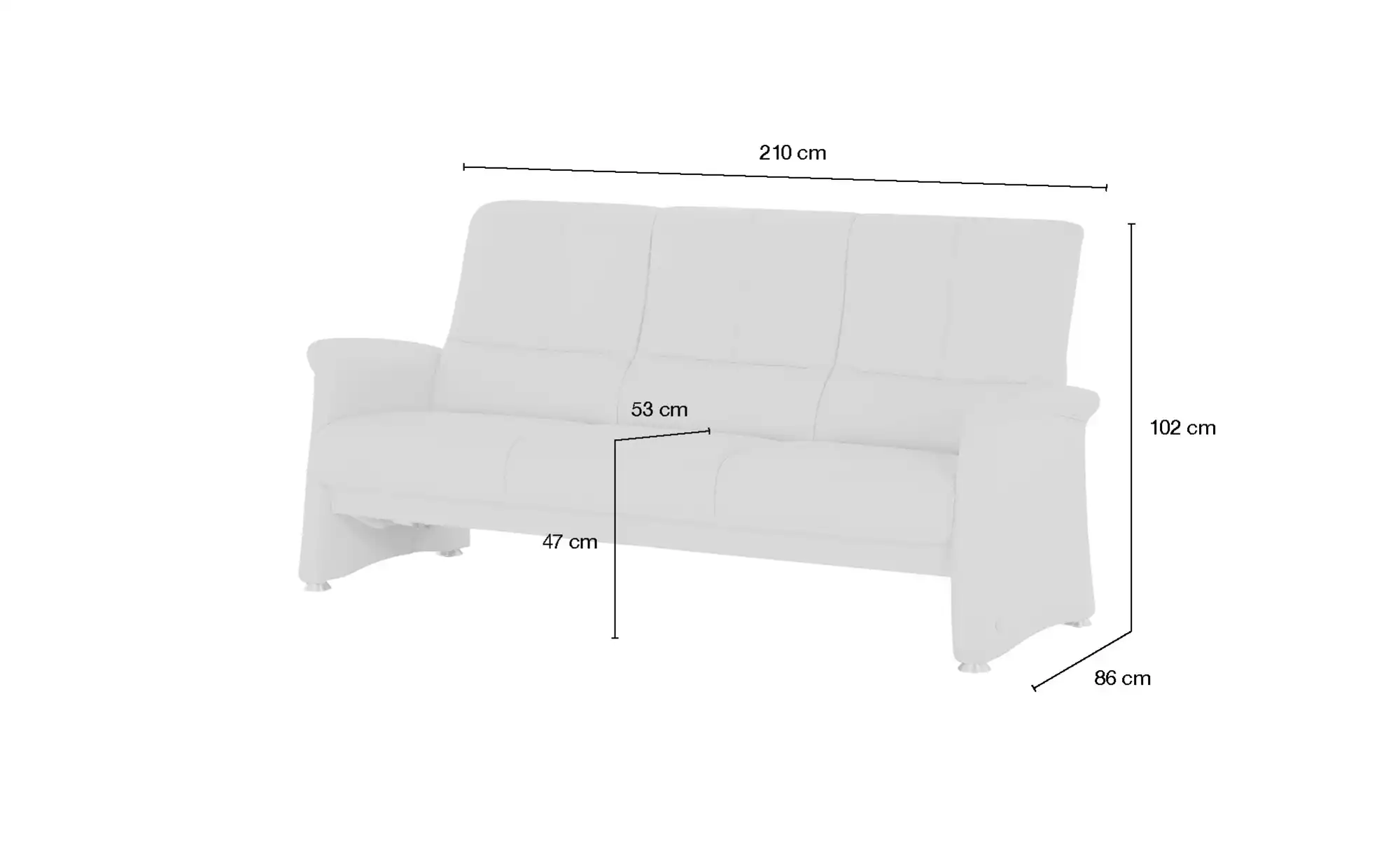 himolla Vorziehsofa aus Echtleder 6001