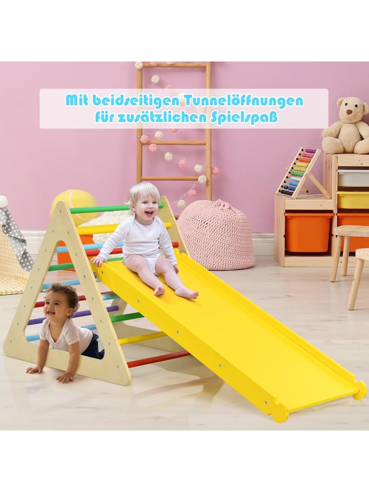 COSTWAY 5 in 1 Kletterdreieck ab 1 Jahr in Gelb günstig kaufen 70 cm