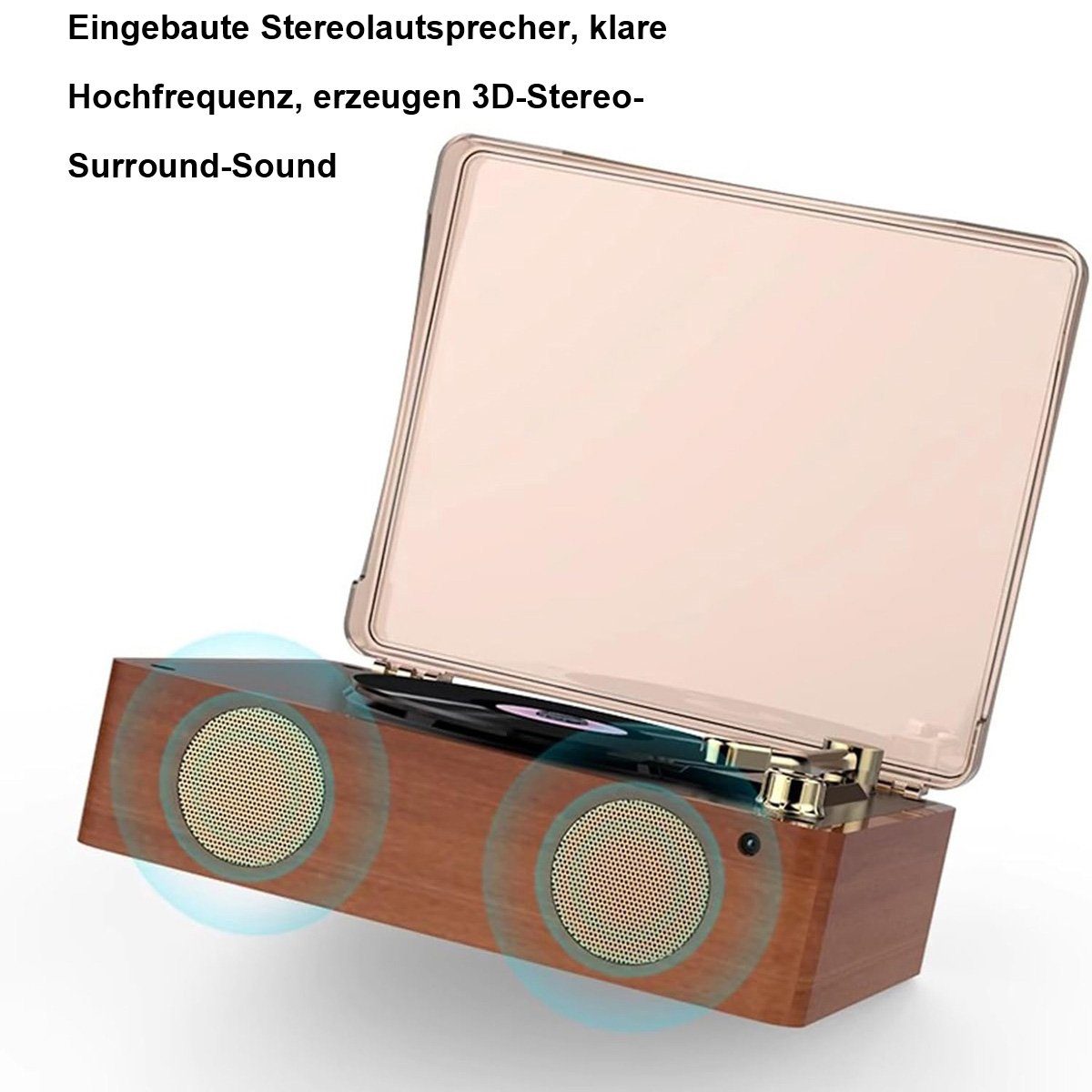 Yoyaxi Tragbarer CD-Player Bluetooth,Fernbedienung und Stereolautsprechern tragbarer CD-Player (Vielseitige Wiedergabemodi, praktisch und benutzerfreundlich)