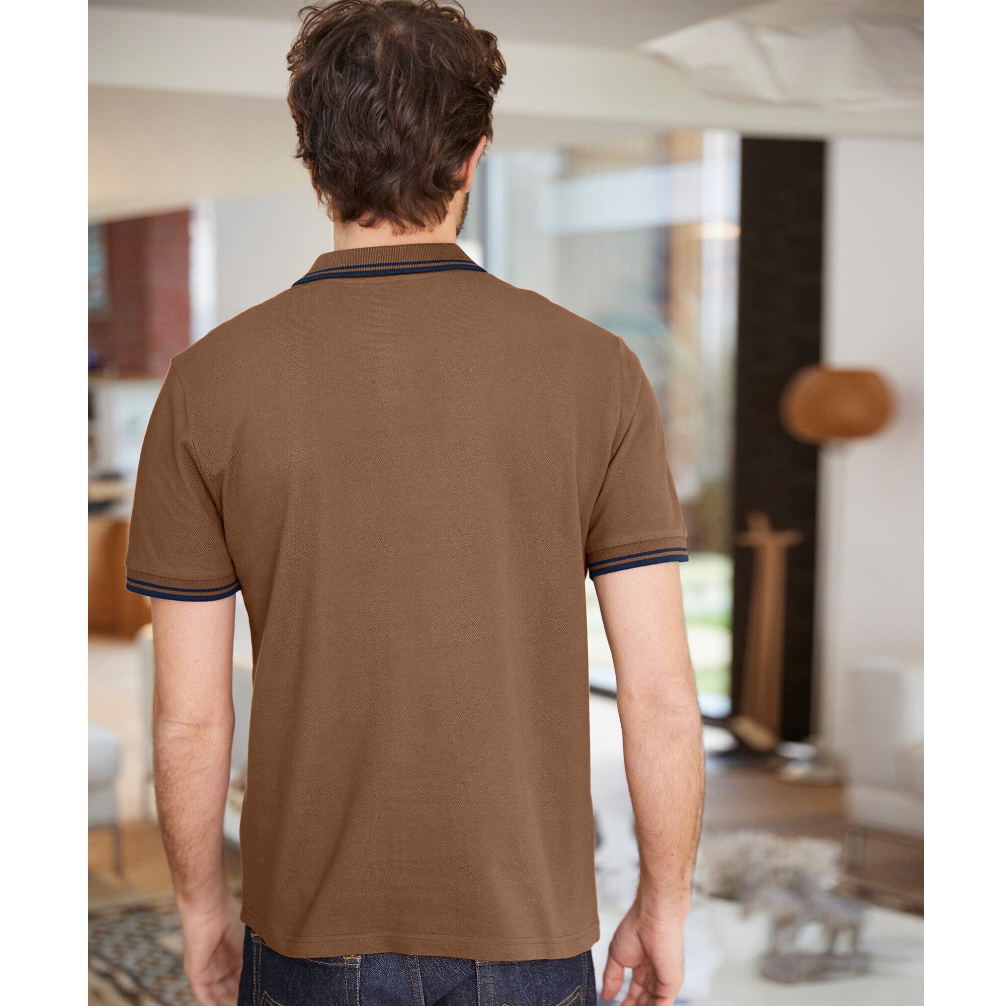 Polo uni maille piquée manches courtes