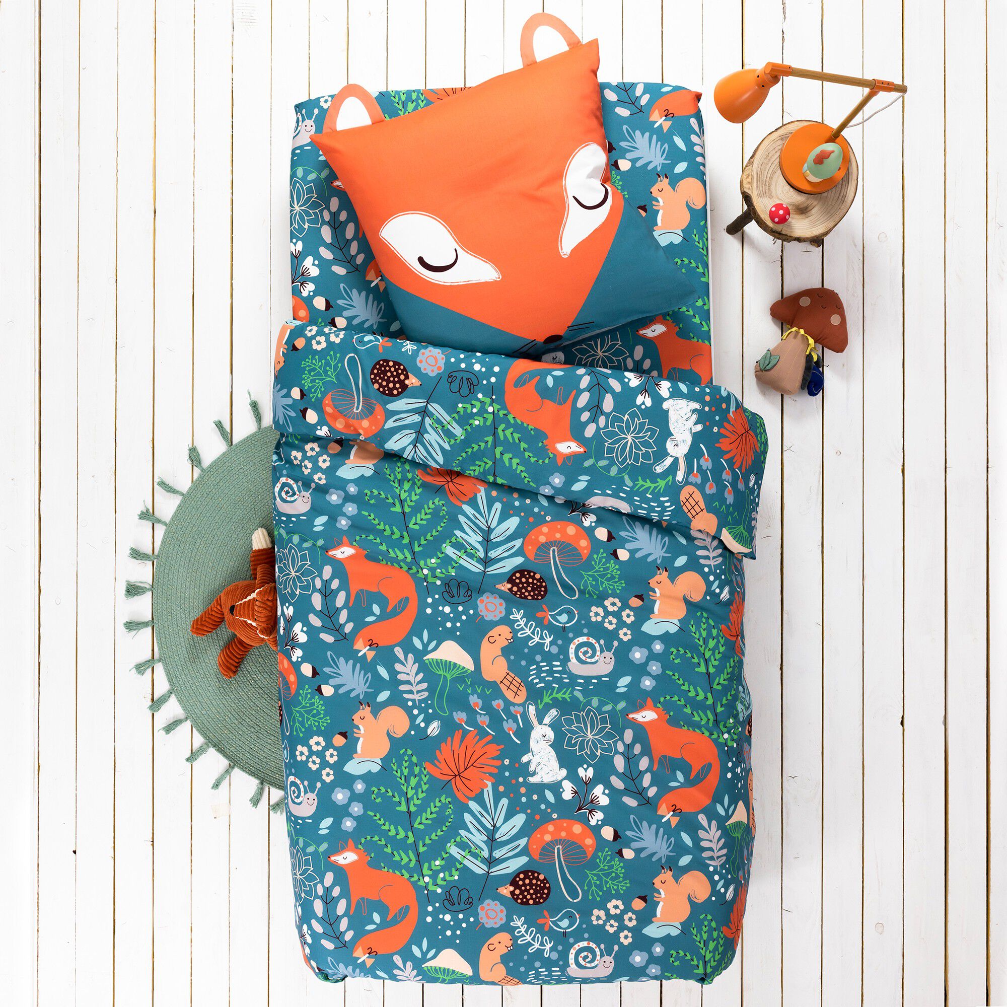 Linge de lit enfant imprimé Champy en coton biologique, éco-responsable