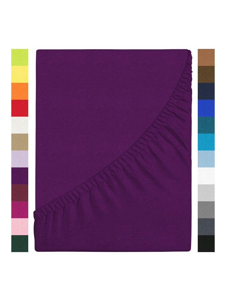 GMD Living Jersey Premium Spannbettlaken JANNEBY in Farbe Lila günstig kaufen