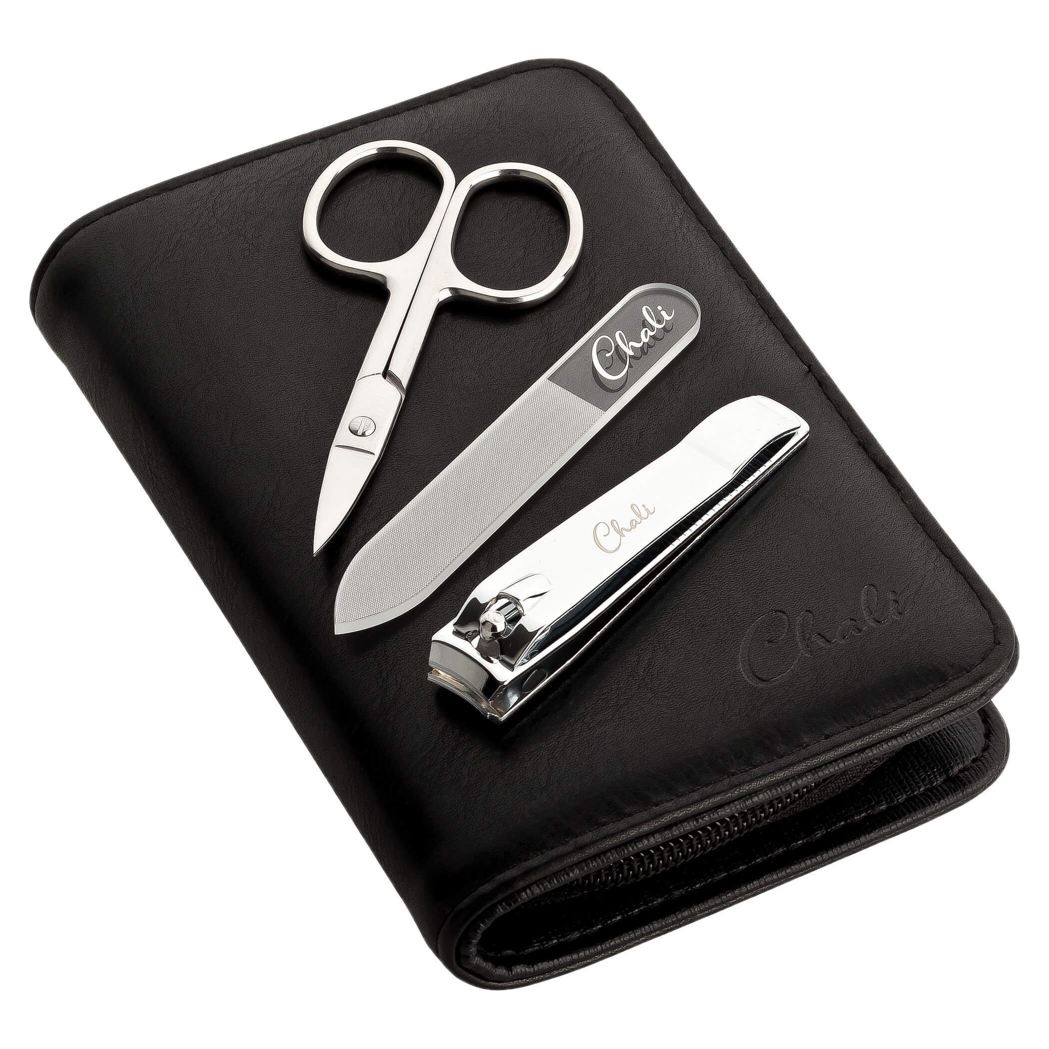 Chali Maniküre-Pediküre-Set Nagel Set 7-tlg. mit Etui - Edelstahl Maniküre / Pediküre Set