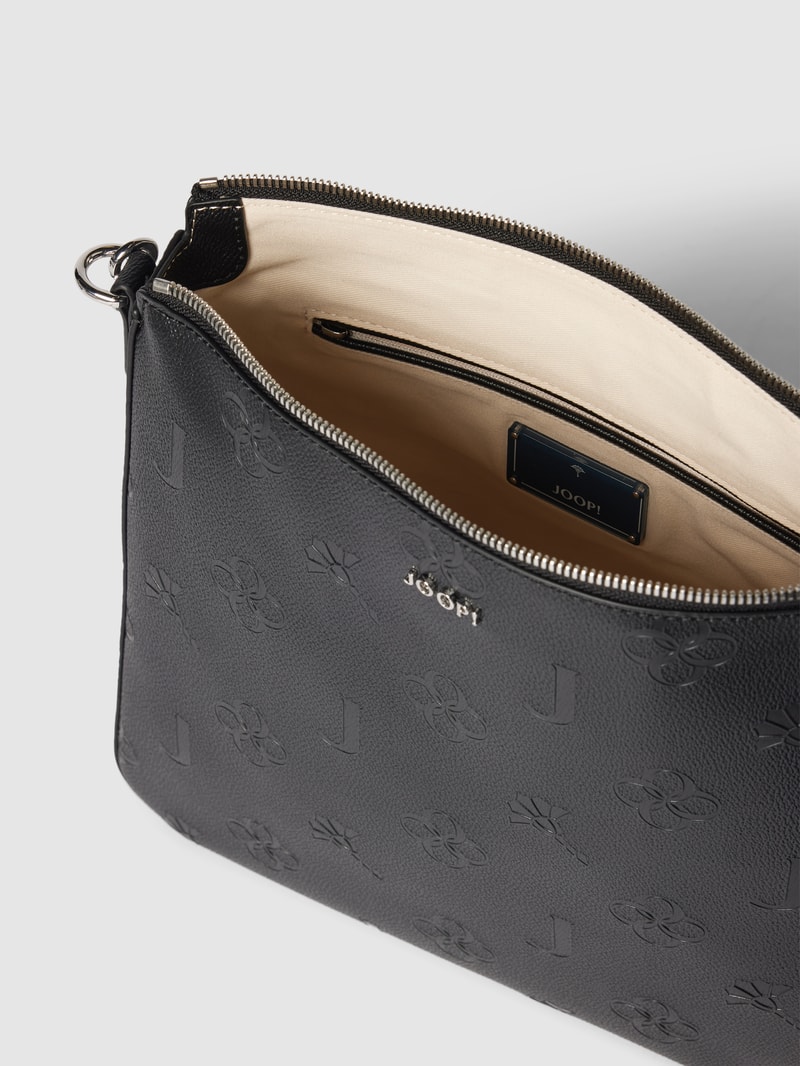 Handtasche mit Label-Muster Modell 'Decoro stampa jasmina' in black