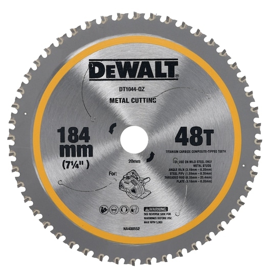 DeWalt Zubehör DT1044-QZ Metall-Kreissägeblatt 184x20mm 48T 0g für DCS383