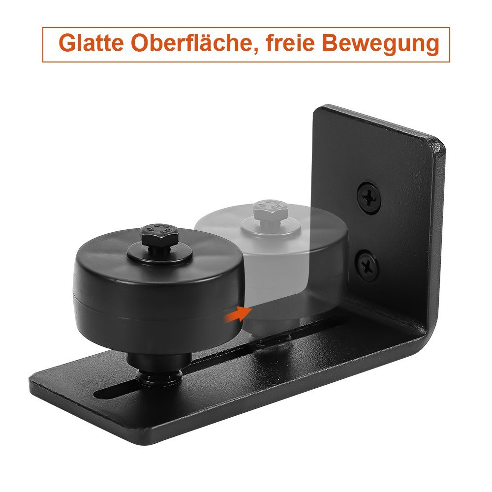 Clanmacy Schiebetür Schiebetürsystem Schiebetürschloss Beschlag Bodenführungsrolle Schiebetür Schiebetürbeschlag Wandmontierte Türführung für Scheunentore Verstellbare 8-in-1-Stopper