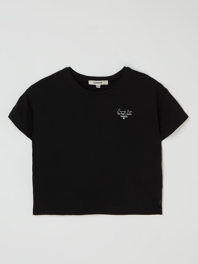 Boxy Fit T-Shirt aus Bio-Baumwolle in schwarz