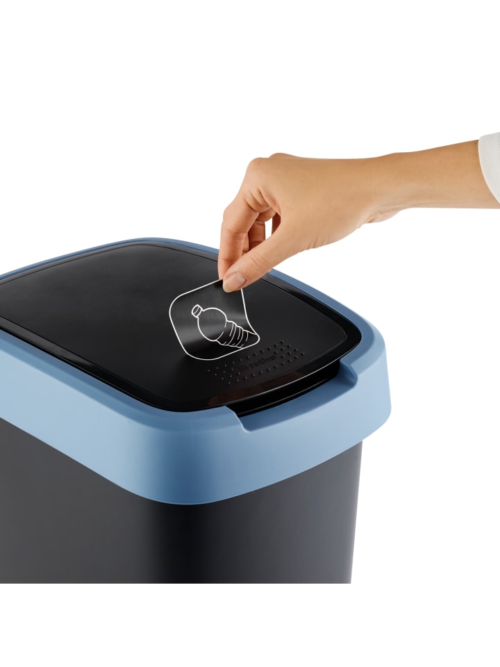 Rotho Twist Mülleimer mit Deckel 25l, Kunststoff (PP)  in Horizon blau günstig kaufen onesize