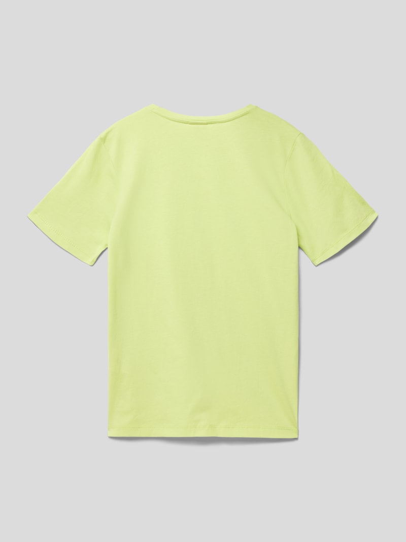 T-Shirt aus Baumwolle mit Statement-Print in apfelgrün