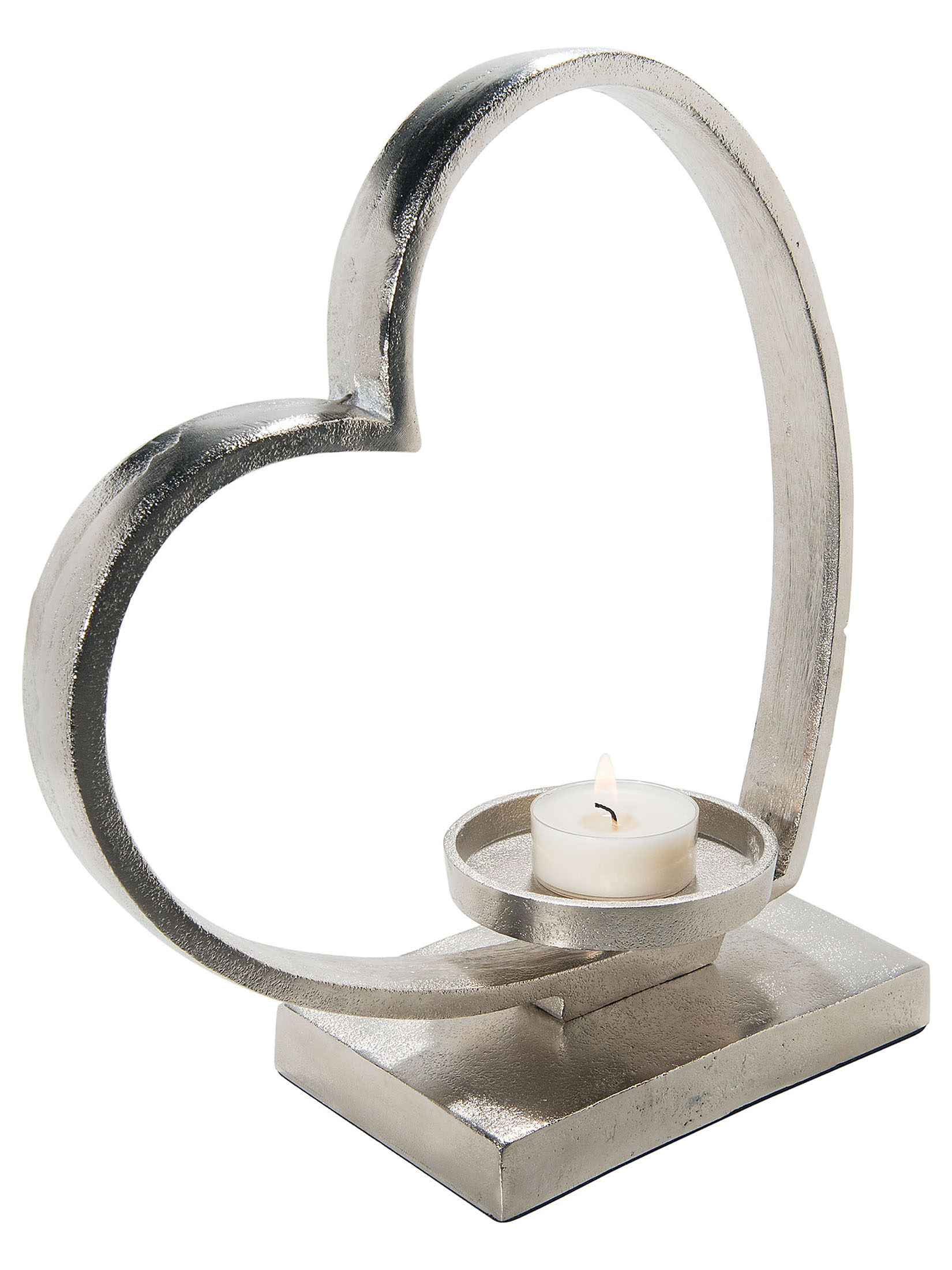 Single Heart Teelichthalter, Nickel