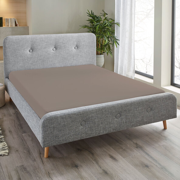 Jersey Spannbetttuch, 180-200 x 200 cm, beige