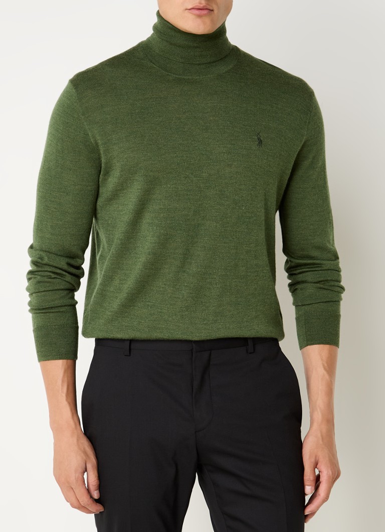 Ralph Lauren Fine-knit wool turtleneck with logo embroidery
