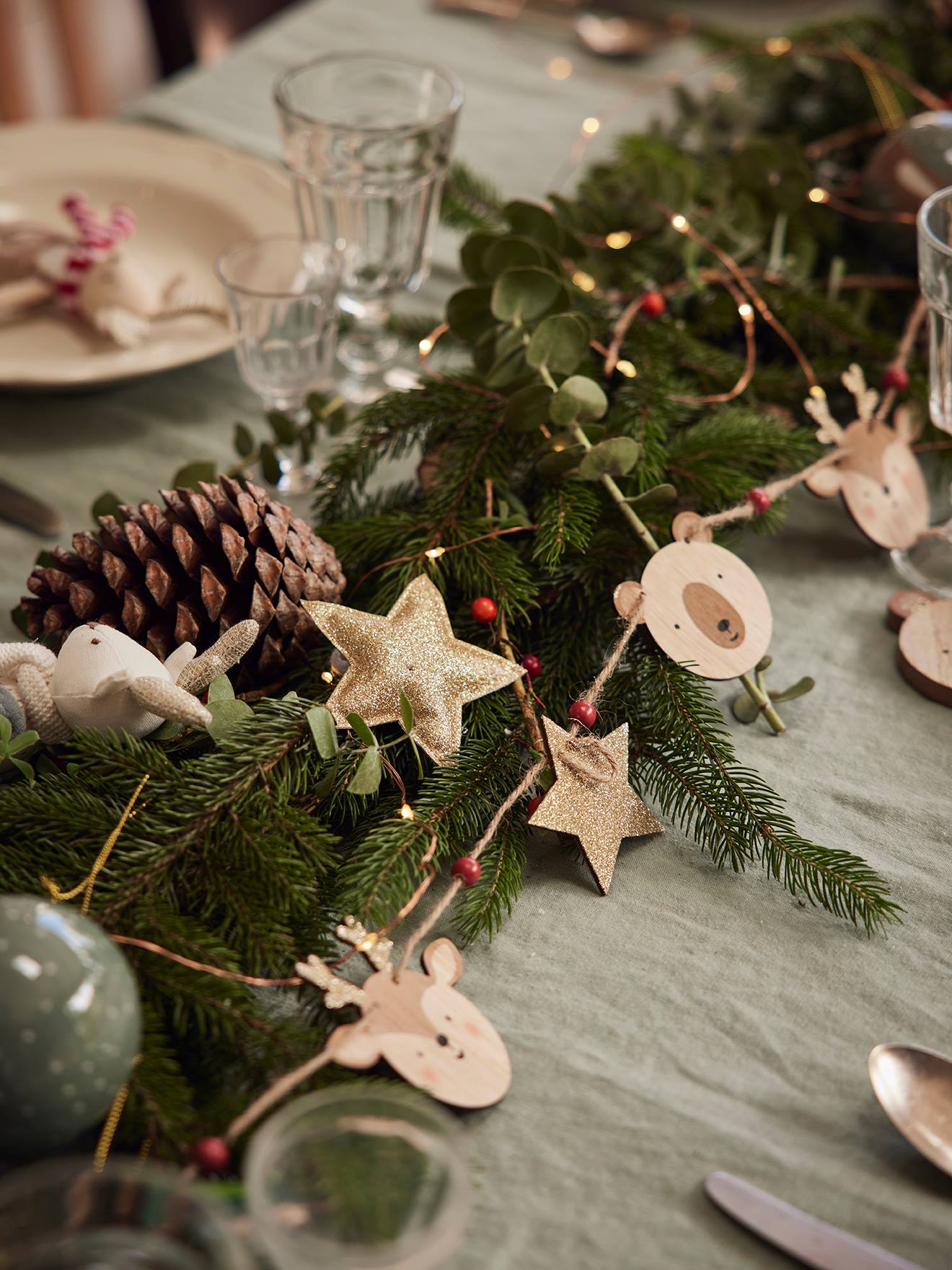Guirlande de Noël en bois bois