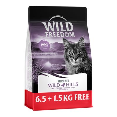 6,5 kg + 1,5 kg gratis! 8 kg Wild Freedom Sterilised Trockenfutter
