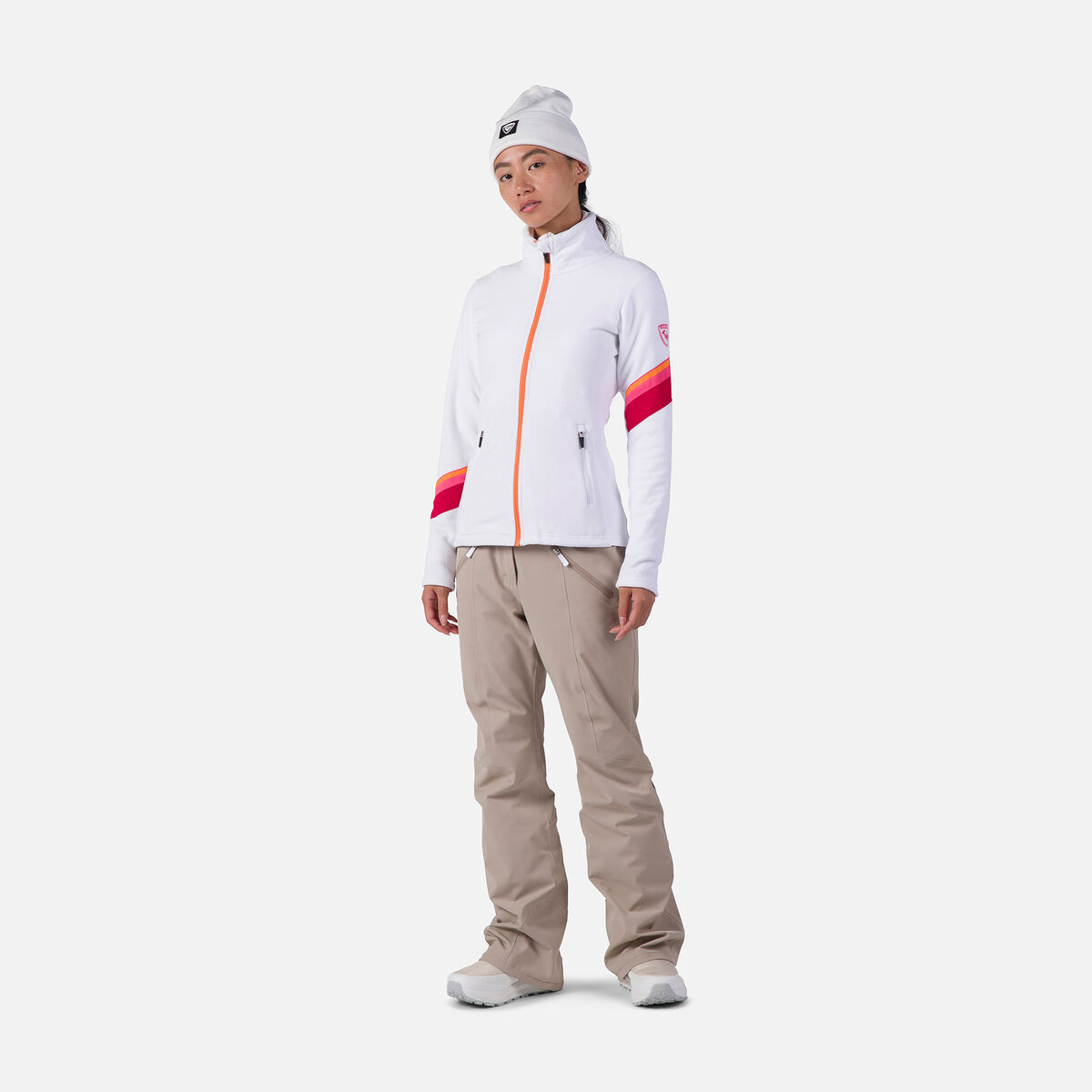 Damenfleecejacke mit durchgehendem Reißverschluss Strawpile