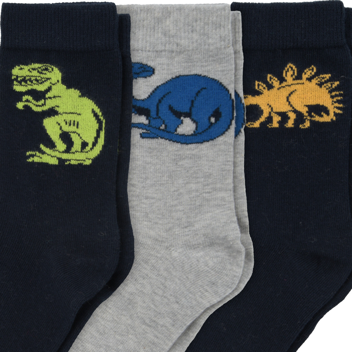 3 Paar Jungen Socken mit Dino-Motiven