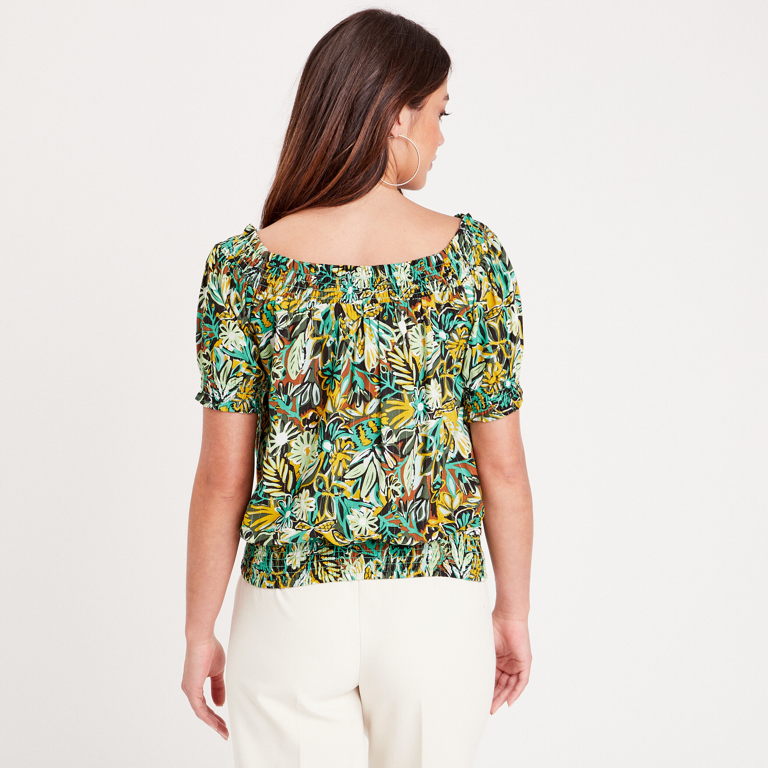 Blouse col bardot jaune foncé femme | Cache Cache