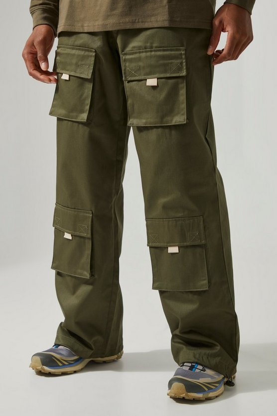 Active Twill Cargo-Hose mit weitem Bein