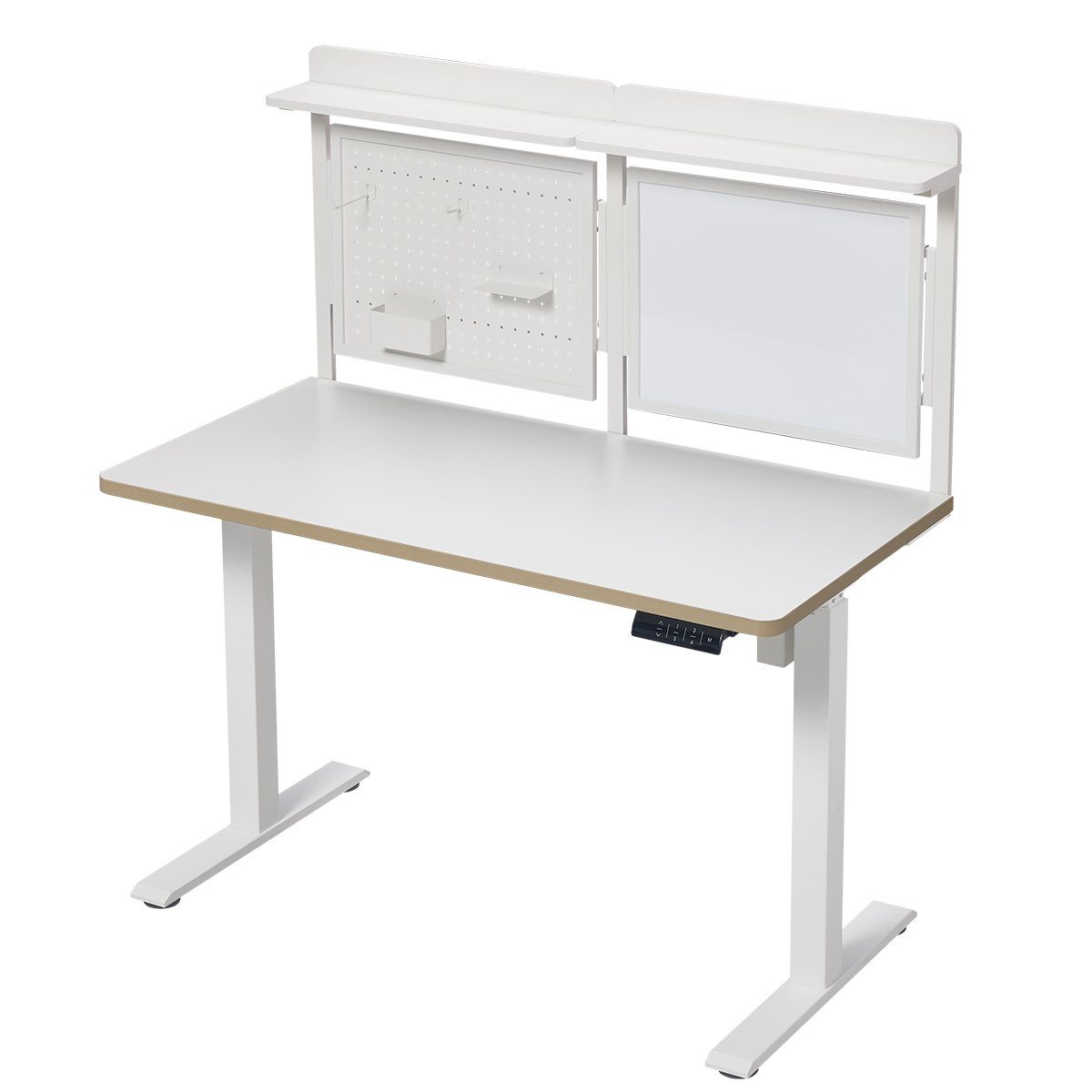 KOWO Schreibtisch Magnetisches Whiteboard, Lochplatte und Schublade für Schreibtisch, Passt nur für unseren Flexi Schreibtisch 120 cm