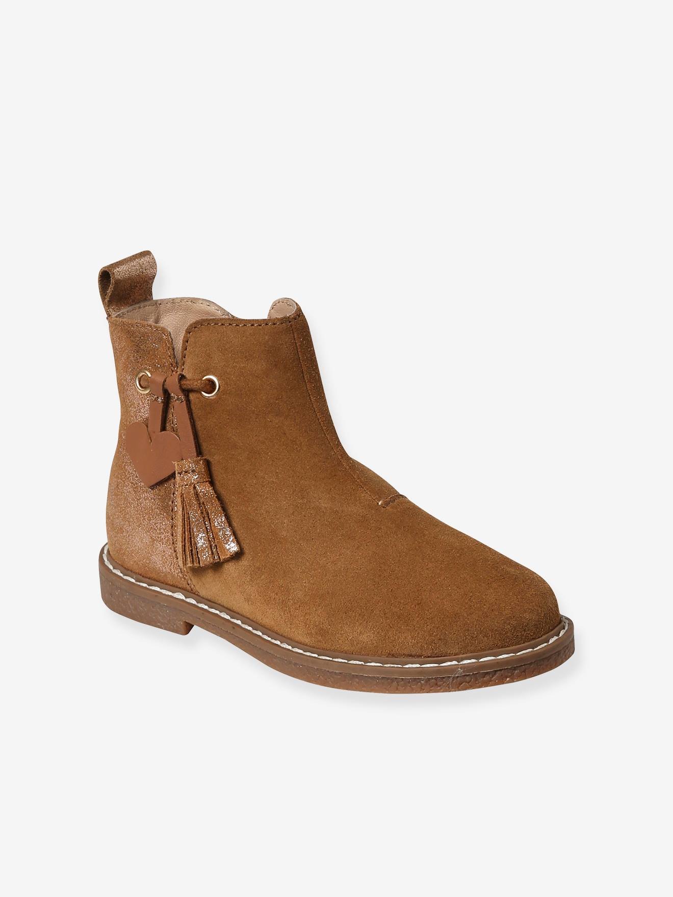 Vertbaudet Mädchen Boots mit Anziehtrick - camel