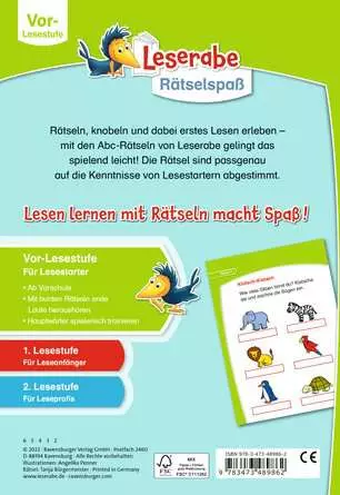 Leserabe: Abc-Rätsel für Lesestarter (Vor-Lesestufe)
