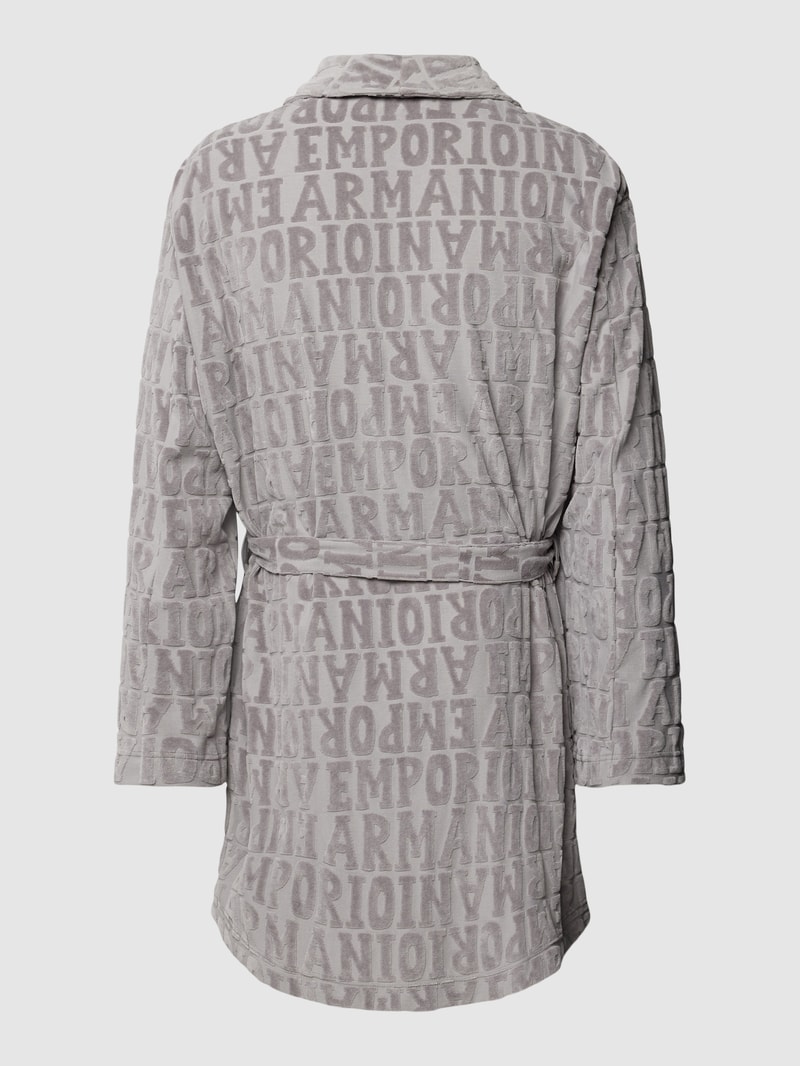 Bademantel mit Label-Muster in ecru