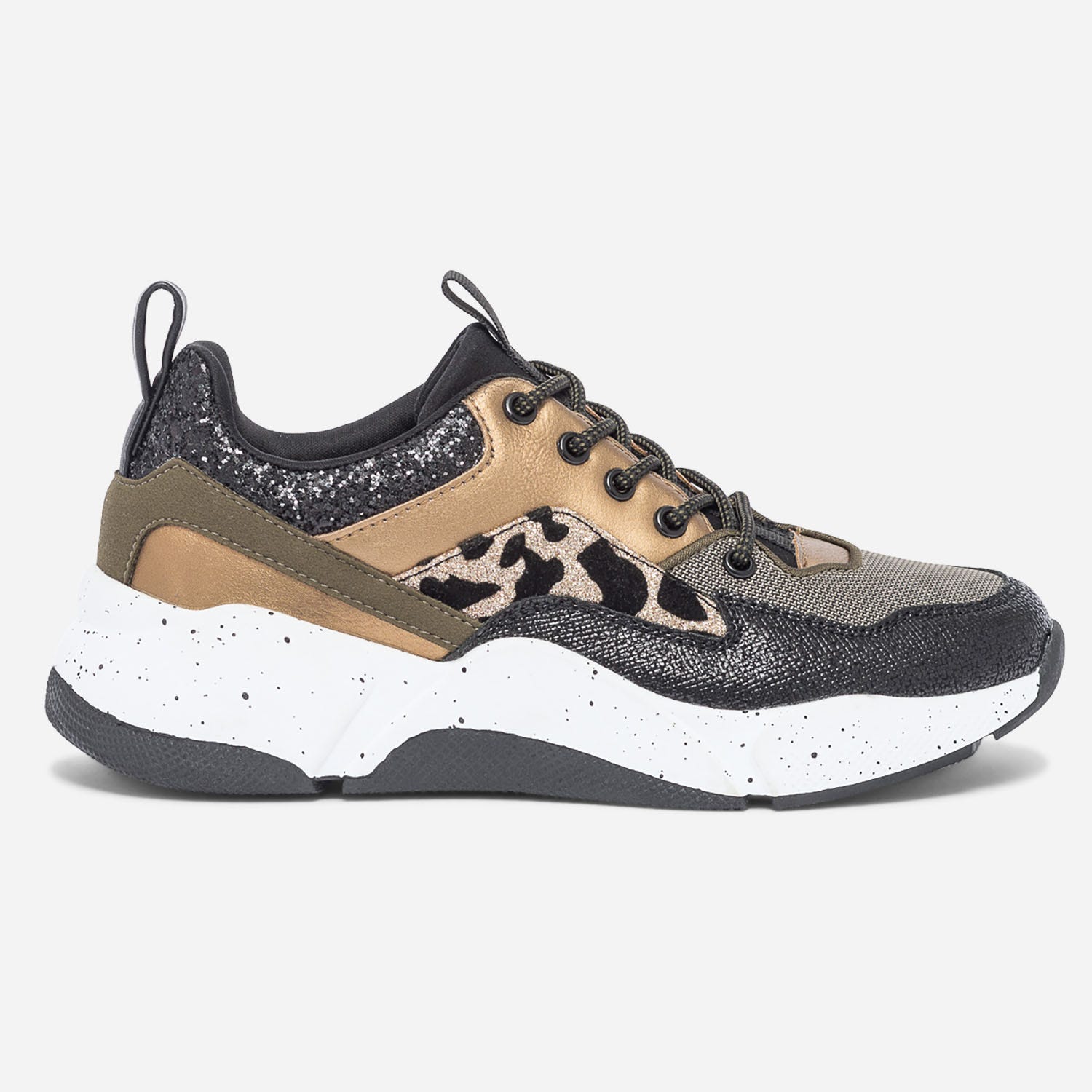Dad shoes TEXTO kaki, or, noir
