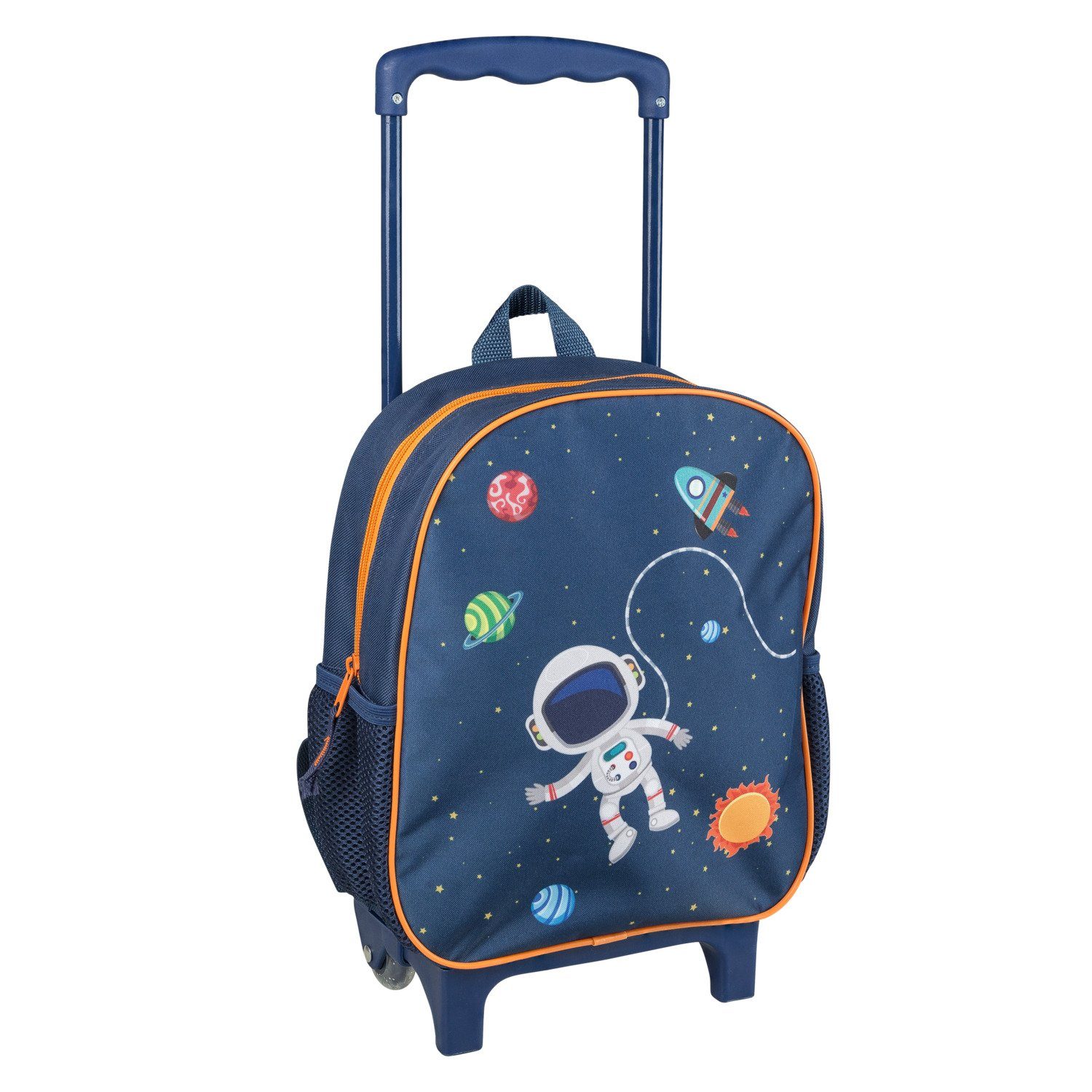 Idena Kofferrucksack Idena 20068 - Rucksack Trolley mit 2 Glitter Rollen, für Kinder, dunke