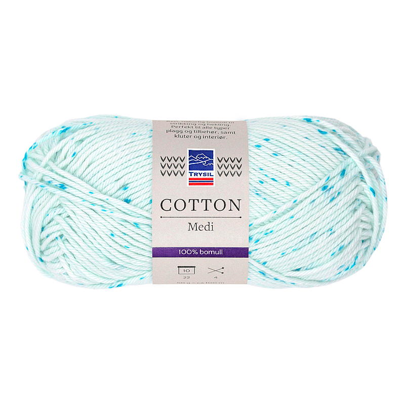Cotton medi garn blå print