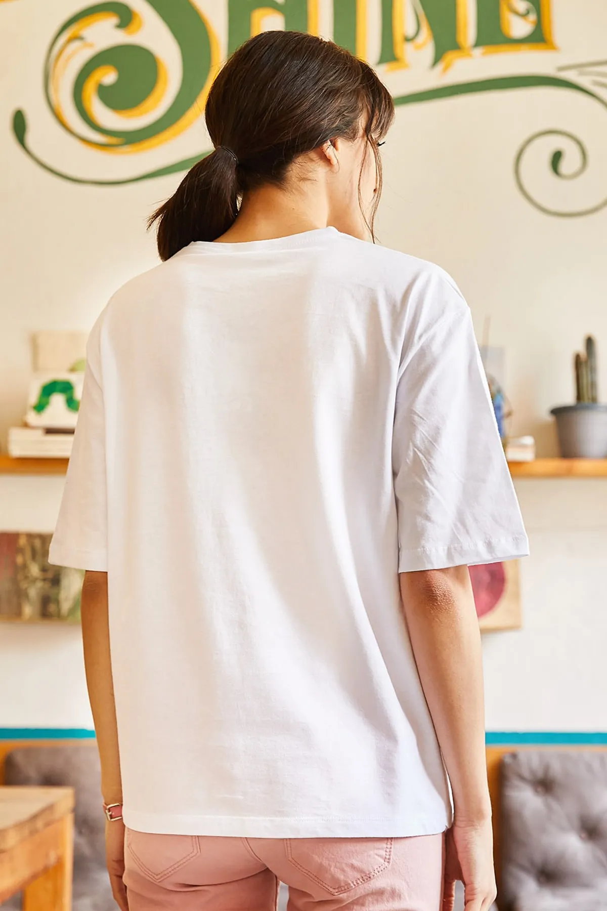 Olalook  Weißes Ocean-T-Shirt für Damen TSH-19000294