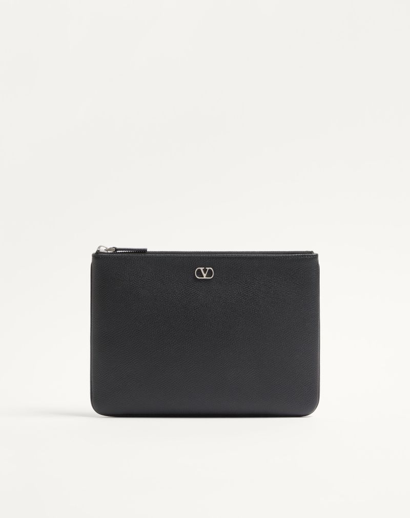 Bolsa exclusiva Valentino Garavani VLogo em couro de bezerro granulado