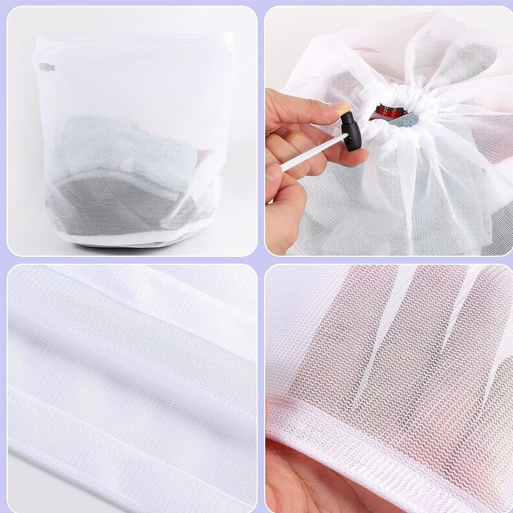 Sarfly Wäschesäckchen Wäschenetz für Waschmaschine Wäschesack,(2-St., mit Kordelstopper Wiederverwendbar), für Unterwäsche Bettwäsche Babywäsche Socken
