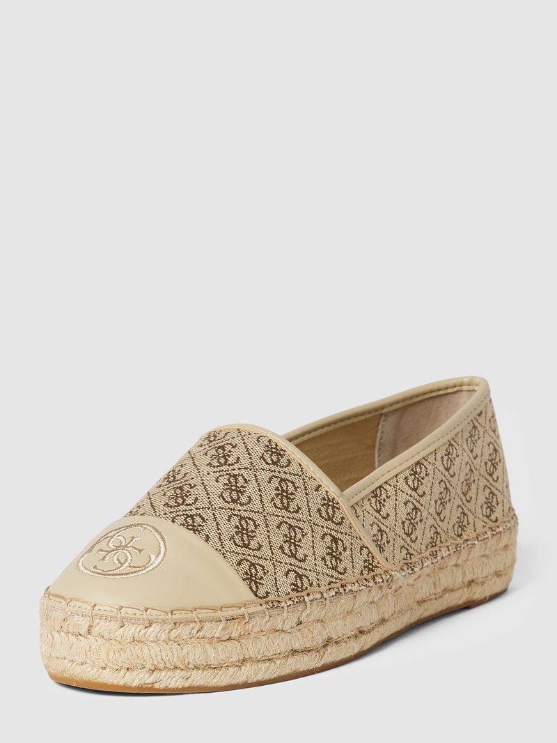 Espadrilles mit Label-Stitching Modell 'JALEEL' in beige