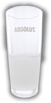 Absolut Longdrink Glas mit 2cl. u. 4cl. Eichstrich Absolut Longdrink Glas mit 2cl. u. 4cl. Eichstrich