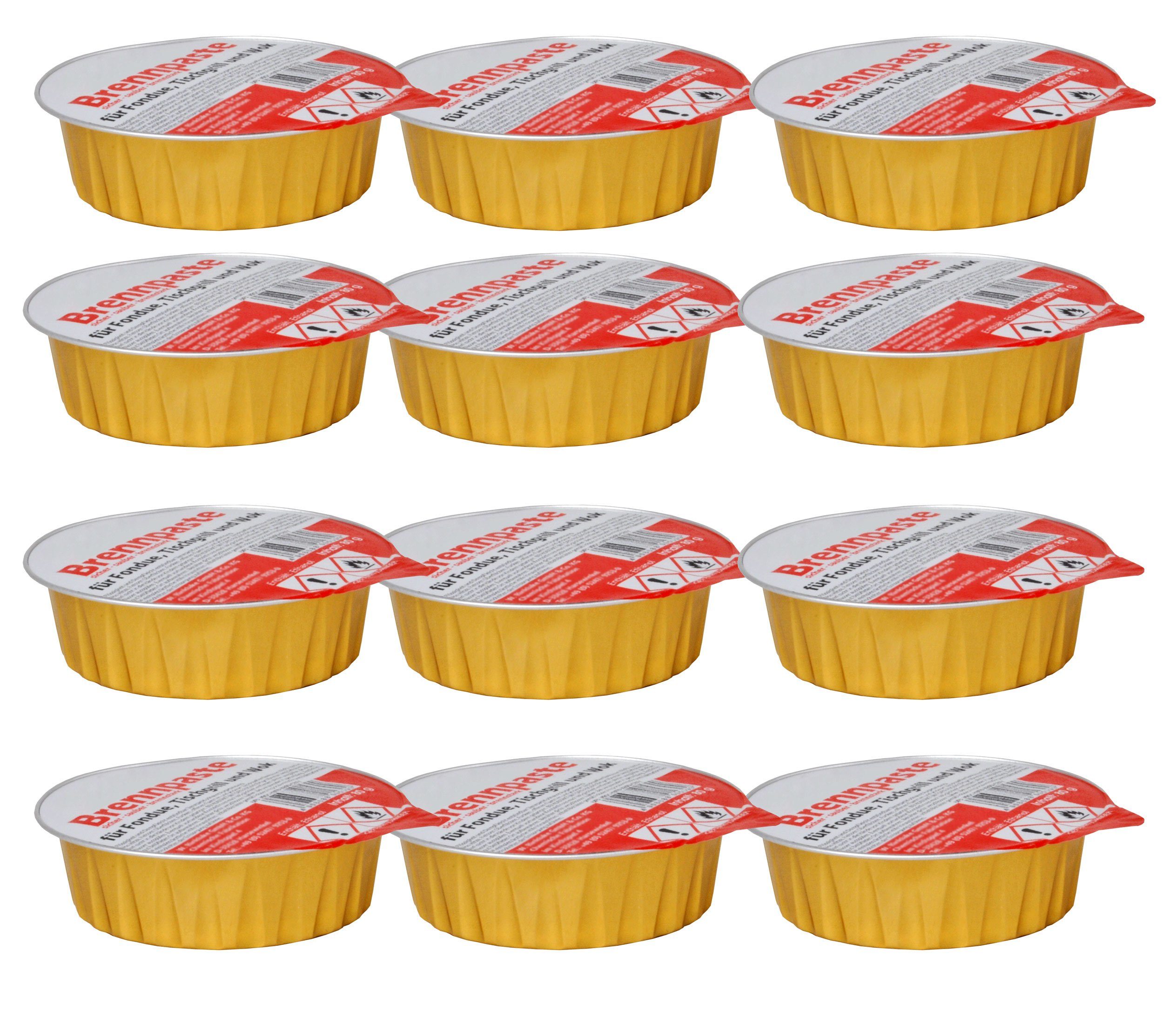 KS-Direkt Brennpaste 12 x Brennpaste Brenngel für Fondue Chafing Anzündpaste Feuerpaste 80g, 0.96 kg, Deutsche Herstellung, kein hochgiftige Methanol beigemischt !!!