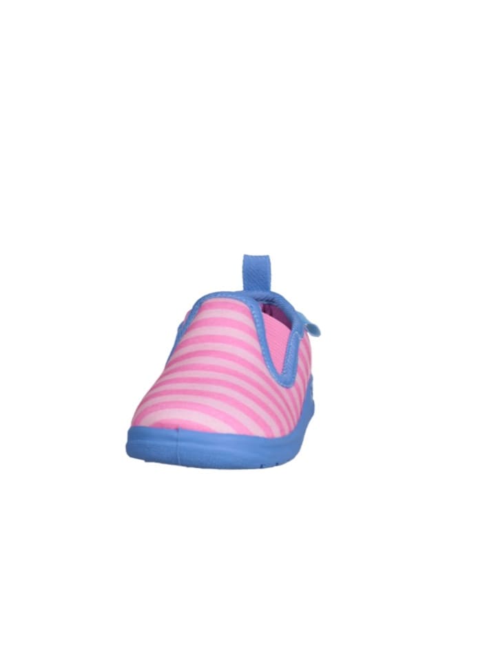 Playshoes Hausschuh Ringel in Pink/Türkis günstig kaufen