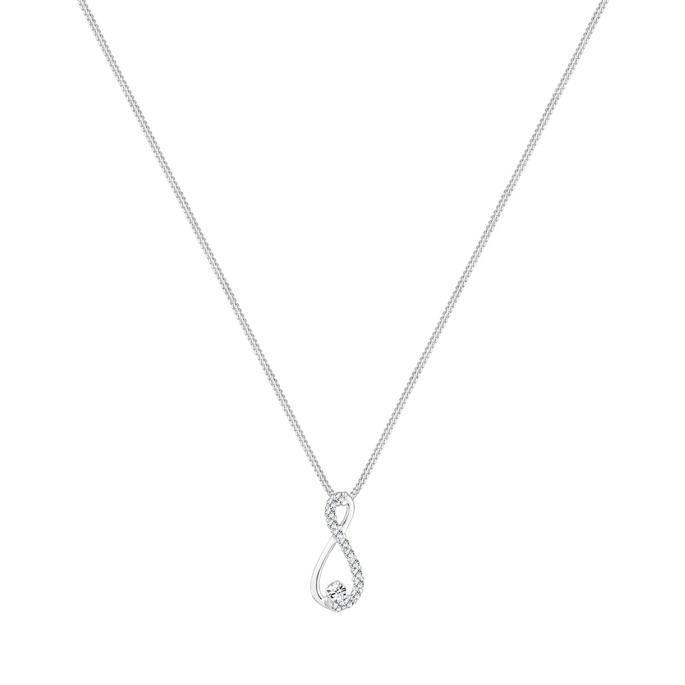 Elli Elli Collier Femme Pendentif Infini Précieux avec Cristaux  en Argent Sterling 92 collier