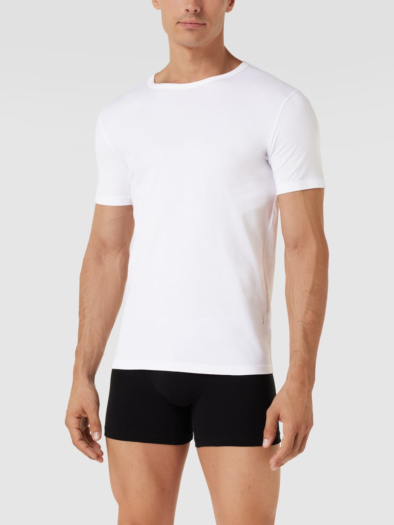 T-Shirt mit Label-Detail im 2er-Pack in weiß