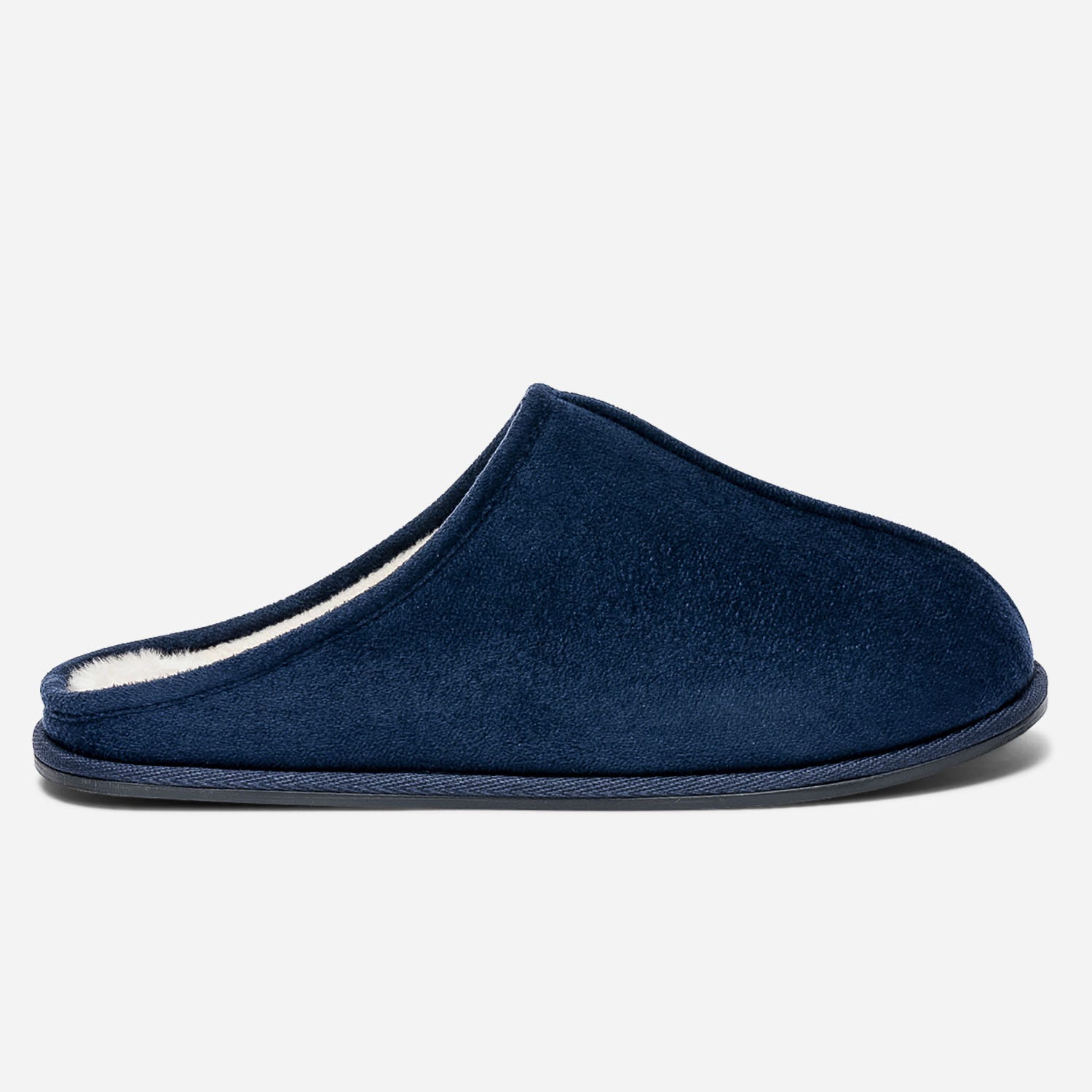Chausson-mule marine fourré