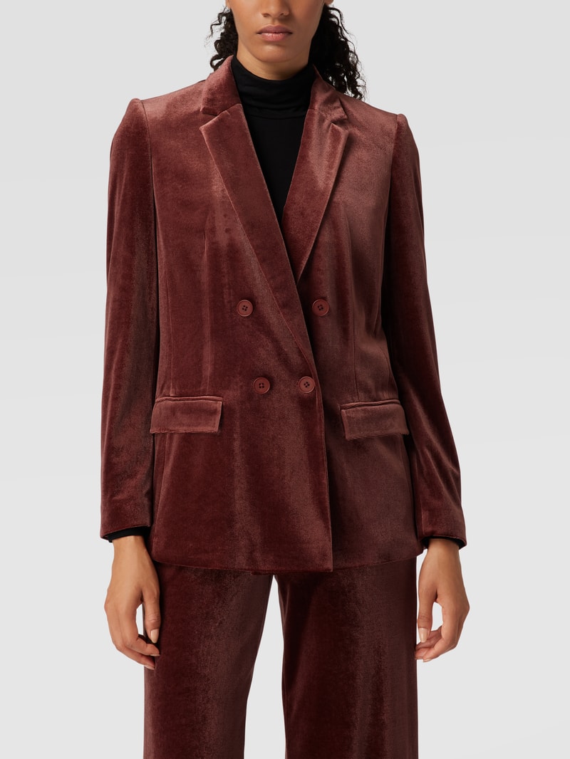 Blazer mit Pattentaschen in bordeaux rot
