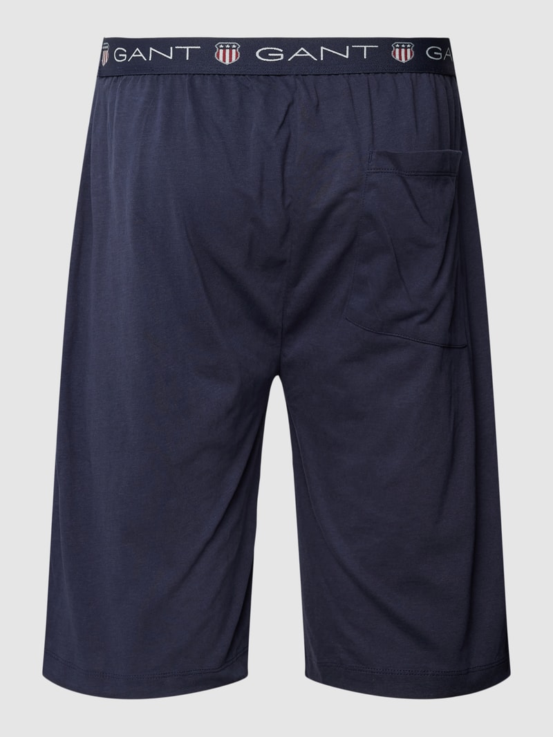 Pyjama-Hose mit elastischem Label-Bund Modell 'SHIELD' in marineblau